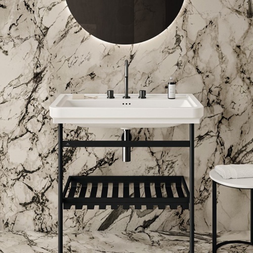 Piétement métallique pour lavabo-plan Noir Mat - 80 cm E2533 (4)