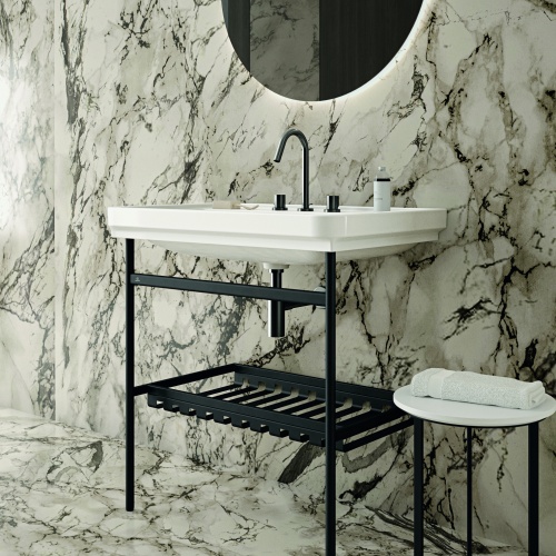 Piétement métallique pour lavabo-plan Noir Mat - 80 cm E2533 (5)