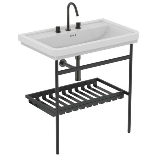 Piétement métallique pour lavabo-plan Noir Mat - 80 cm E2533 (3)
