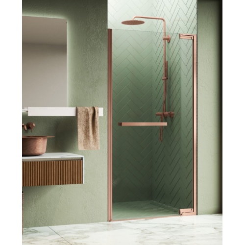 Paroi de douche pivotante N180 1B - Or Rose Brossé - 79 cm