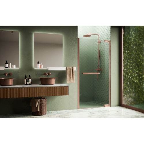 Paroi de douche pivotante N180 1B - Or Rose Brossé - 79 cm N1801B