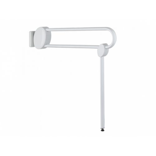 Barre relevable adaptée PMR et Séniors avec béquille de soutien Blanc - 770 mm