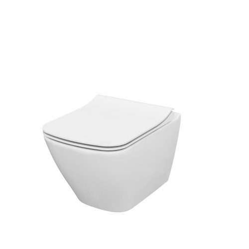 Pack WC Bâti-support Universel + Cuvette sans bride SQUARE + Plaque Blanche Cersanit SQUARE (5)