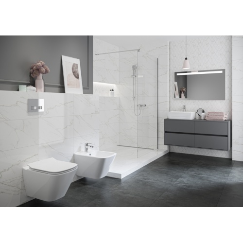 Pack WC Grohe Rapid SL + Cuvette sans bride SQUARE + Plaque Blanche Cersanit SQUARE (2)