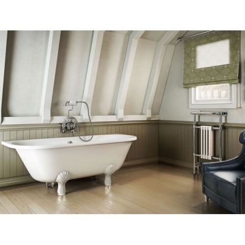 Baignoire Rétro AVANTGARDE avec pieds Luxe Classique Blanc - Pose contre un mur
