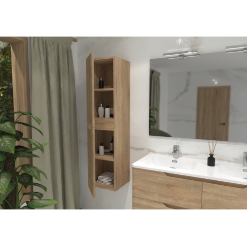 Colonne de salle de bain LUNA 135cm Bois Clair LUNA-colonne ouverte-bois clair