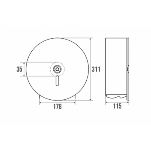 Distributeur papier WC MAXI Inox Ø 311 mm 878655 Schéma