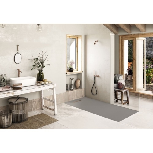 Receveur de douche souple SolidSoft LINEAR DRAIN Anthracite 100x120 cm