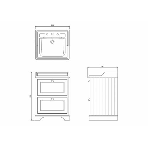 Meuble Classique indépendant 650 Matt Green FF9_B15 3TH