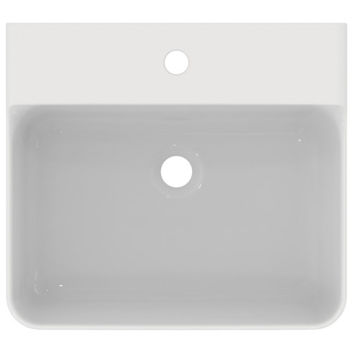 Lavabo en grès fin CONCA rectifié 50x45cm Blanc brillant - Sans trop plein Conca_T381501 (4)