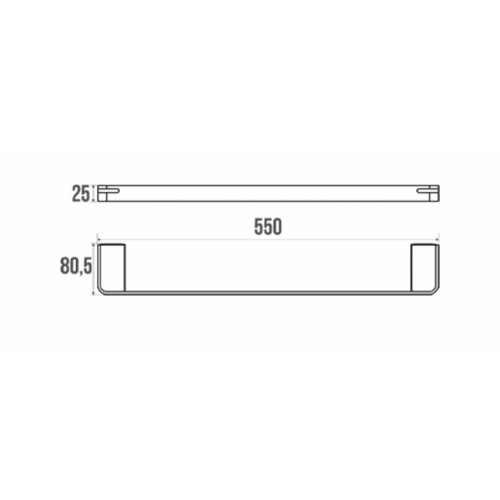 Porte-serviette 1 barre fixe ALUR Blanc Mat 400812 Schéma