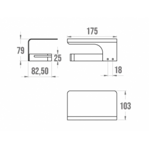 Distributeur papier WC avec tablette ALUR Blanc mat 400814 Schéma