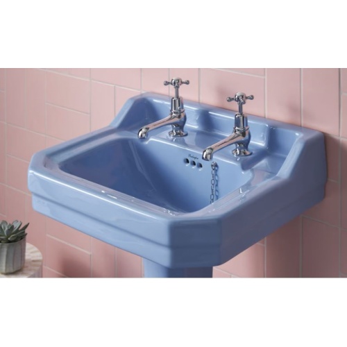 Vasque ENCHANTED BLUE Burlington Edourdian 56 cm - 2 trous
