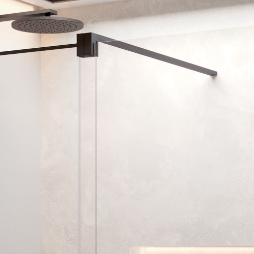 Paroi de douche coulissante H STYLE Noir - Gauche - 160cm H-STYLE-CLOSEUP-Gauche