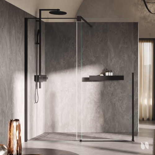 Paroi de douche coulissante H STYLE Noir - Gauche - 160cm H STYLE Gauche