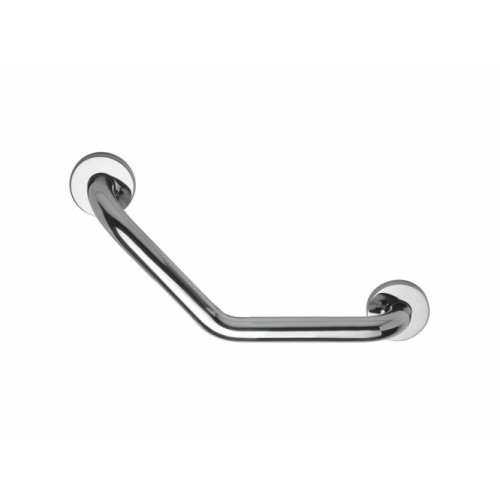 Barre d'appui coudée 135° Inox poli brillant adaptée PMR et Séniors - 2 points de fixation