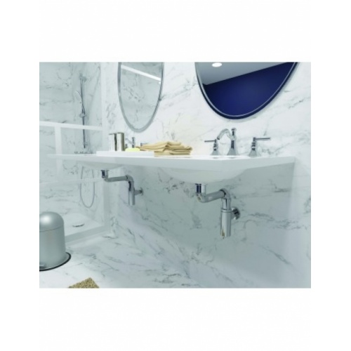 Tubulure gain de place pour lavabo avec siphon design 608600 000 00_amb