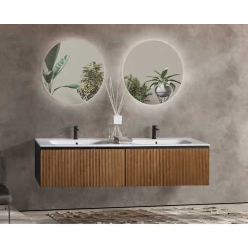Meuble de salle de bains DIVA Bois cannelé 180 cm