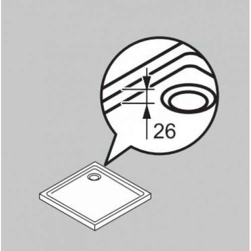 Receveur de douche asymétrique PURANO 100x80 cm Rebord