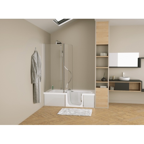Combiné douche/bain DUO - Pack Design 3 en niche - 160x75cm - Tête à Droite