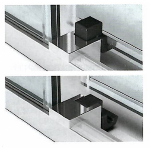 Porte coulissante Zephyros 2P 150 cm, verre Sérigraphié, profilés Silver Déclipsable