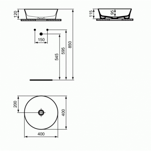 Vasque ronde Ø 40 IPALYSS - Soie Blanche E1398