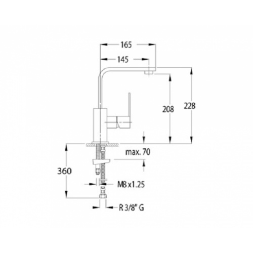 Mitigeur lavabo bec haut Kuatro Plus 4921 4921 cotes