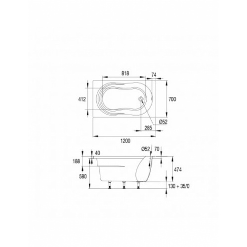 Baignoire compacte NOMADE 120x70cm 675200 001 87 _3