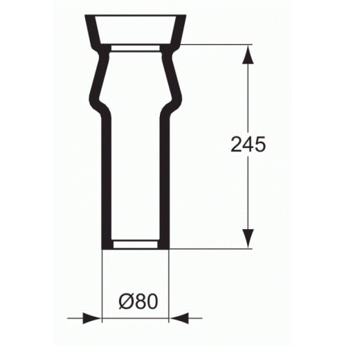 Tubulure longue pour pack WC ASPIRAMBO Porcher_P2860