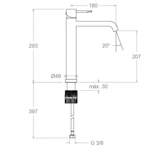 Mitigeur de lavabo XL ODISEA Or brossé J07243