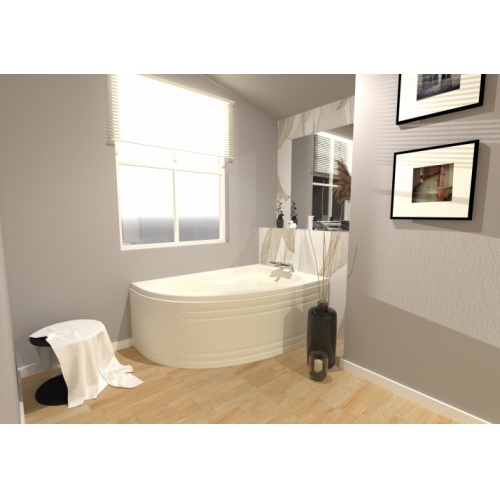 Baignoire d'angle gain de place ARCHIPEL 150x100 cm - Version droite Baignoire ARCHIPEL 150x100 (dte)