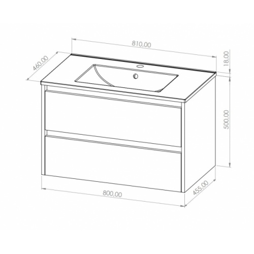 Meuble simple vasque 77 Jupiter 2.0 Bois Clair miroir Lite JUPITER 3 0 80cm