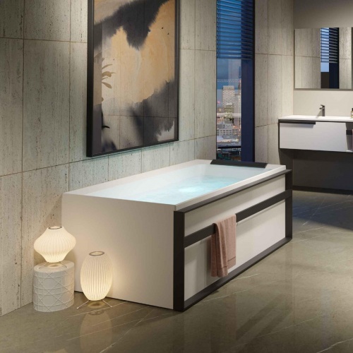 Baignoire balnéo DIVINA 160x70cm - RELAX - Blanc brillant - Sans tablier