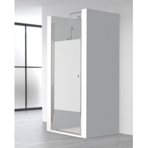 Porte battante ARCOIRIS PLUS AC-210 Verre Satiné Whole - Gauche - Argent - 50cm