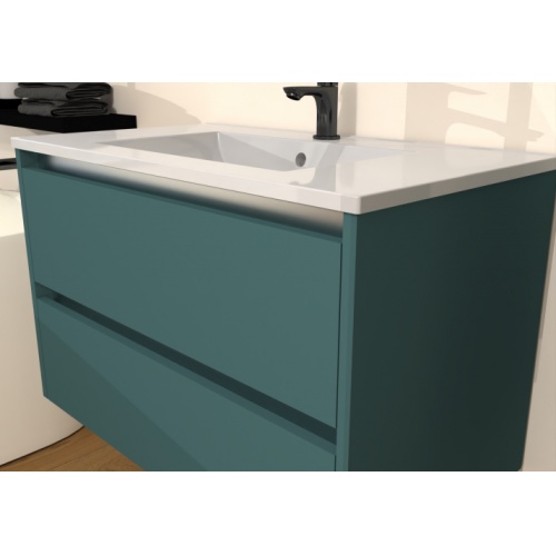 Meuble vasque JUPITER 3.0 Bleu Canard 80 cm - SANS miroir Jupiter-80-bleu canard-détail