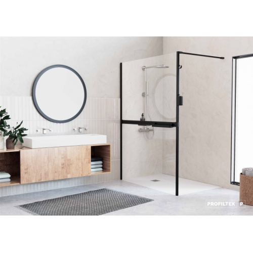 Paroi de douche TWIN TW-2002 Noir - 6 mm - 100 cm