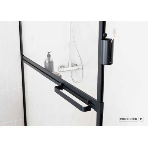 Paroi de douche TWIN TW-2002 Noir - 6 mm - 100 cm TW2002-Negro-Transp-D1