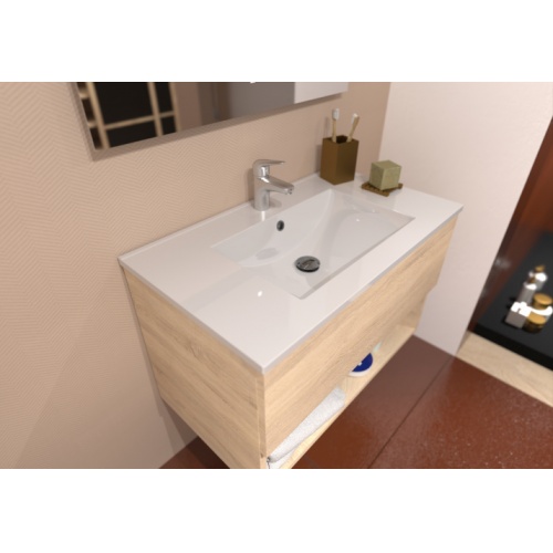 Meuble simple vasque DROSERA 80cm Chêne Clair - Sans Miroir DROSERA-80-chene clair_4