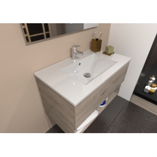 Meuble simple vasque DROSERA 80cm Chêne Gris - Sans Miroir DROSERA-80-chene gris_4