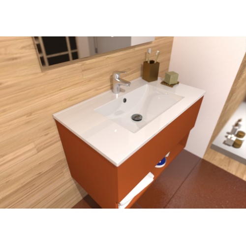 Meuble simple vasque DROSERA 80cm Terracotta - Sans Miroir DROSERA-80-terracotta_4
