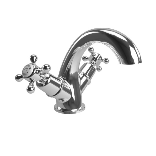 Mélangeur lavabo CLAREMONT sans vidage Chromé/Blanc
