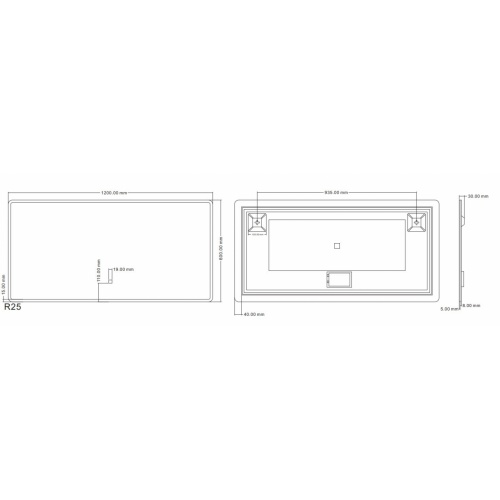 Miroir antibuée avec éclairage LED REFLET 120cm Reflet 120