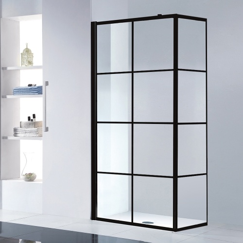 Paroi de douche LOFT BLACK 80 cm + Volet pivotant