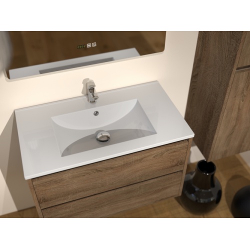 Meuble vasque JUPITER 3.0 Bois Foncé 80cm avec Miroir Reflet Jupiter-80-bois foncé-elegance_3