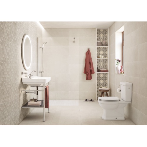 Ensemble CARMEN vasque sur pied en acier 80cm - 1 trou de robinetterie ROCA_Carmen_4