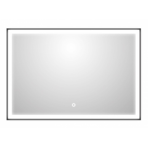 Miroir avec cadre Noir Mat QUADRO rétroéclairé LED - 120cm