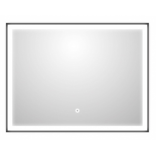 Miroir avec cadre Noir Mat QUADRO rétroéclairé LED - 80cm