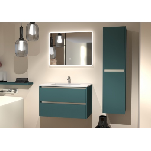 Meuble vasque JUPITER 3.0 Bleu Canard 80 cm avec Miroir Reflet