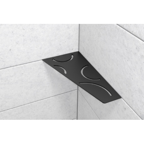 Tablette d'angle mural SHELF-S3 CURVE Noir graphite mat
