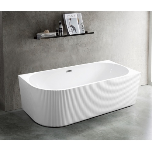 Baignoire d'angle NONNA cannelée 80x170cm Blanc - Angle à droite C-4239-15 NONNA